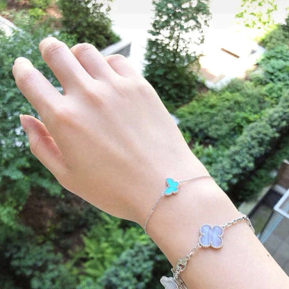 [⭐جويلي وال]سوار فراشة فيروزية فضي