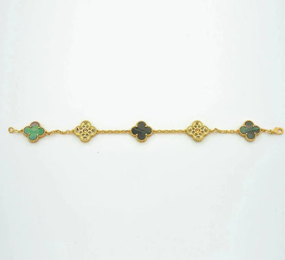 [⭐JeweliWhal] CLOVER 5 MOTIF GRAY MOP BRACELET COLLECTION