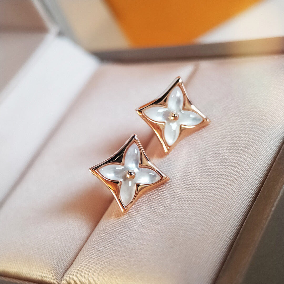 [⭐JeweliWhal]STAR MOP PINK GOLD EARRINGS