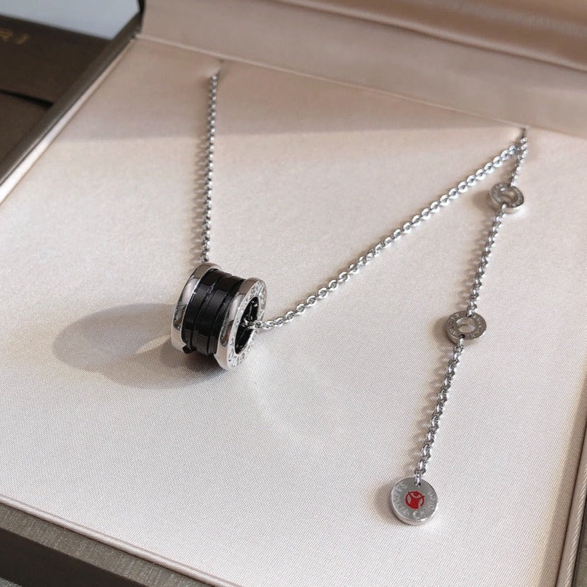 [⭐JeweliWhal]ZERO 1 قلادة فضية سيراميك سوداء