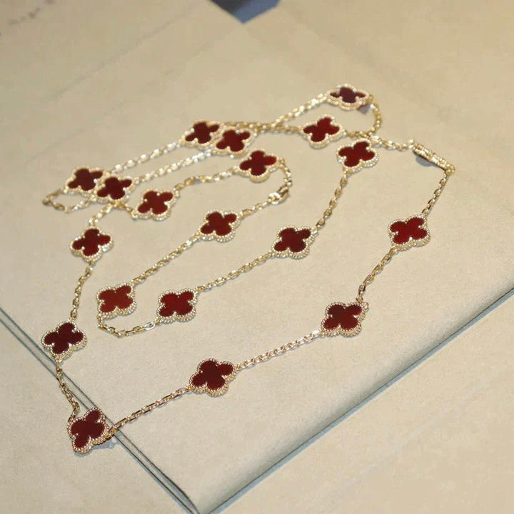 [⭐JeweliWhal] قلادة CLOVER 20 MOTIFS CARNELIAN