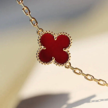 [⭐JeweliWhal] قلادة CLOVER 20 MOTIFS CARNELIAN