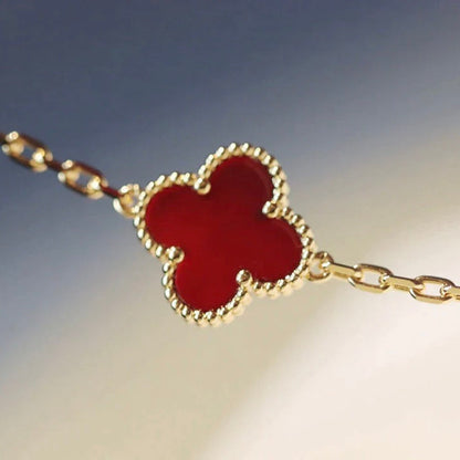 [⭐JeweliWhal] قلادة CLOVER 20 MOTIFS CARNELIAN