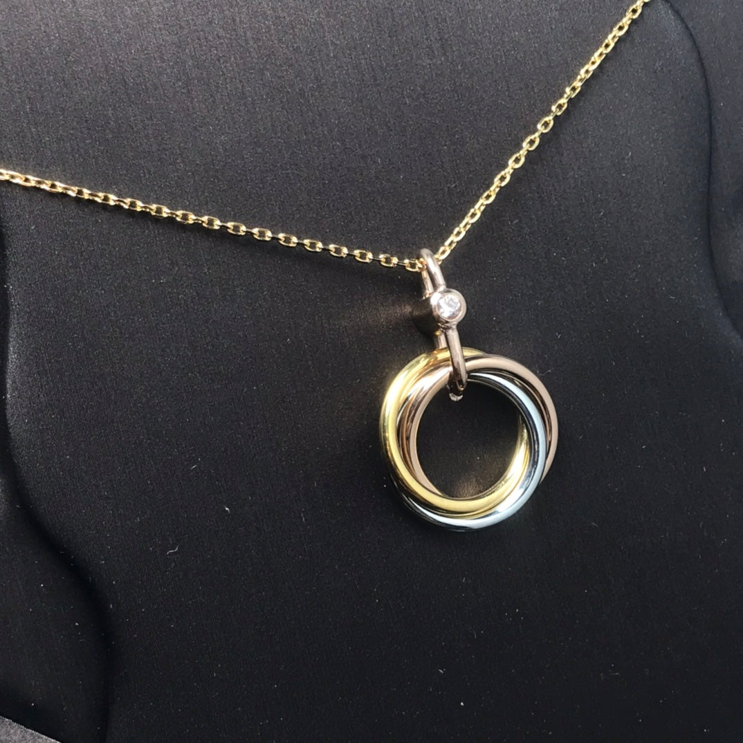 [⭐JeweliWhal]TRINITY SILVER GOLD PINK GOLD NECKLACE