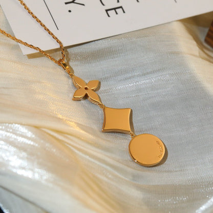 [⭐JeweliWhal]STAR AND SUN DIAMOND PINK GOLD NECKLACE