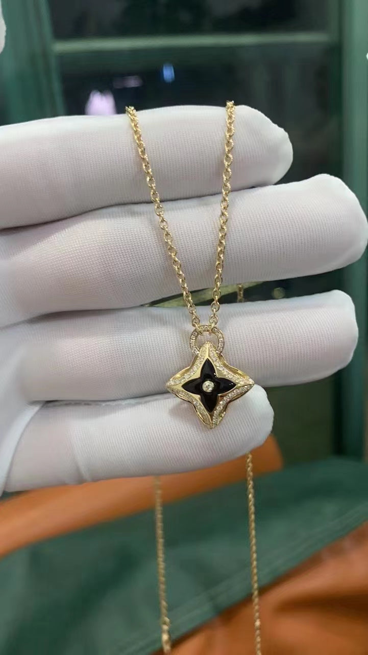 [⭐JeweliWhal]STAR PEDANT PINK GOLD DIAMOND NECKLACE