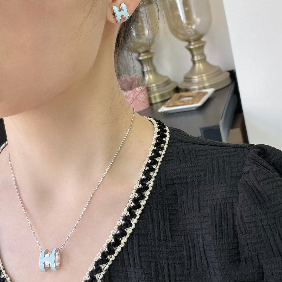 [⭐JeweliWhal] POP H SKY BLUE قلادة