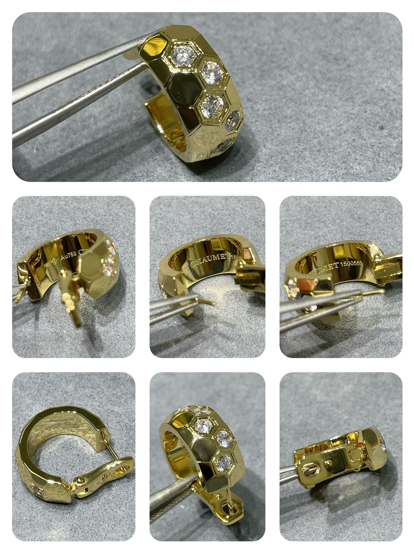 [⭐JeweliWhal]BEE LOVE DIAMOND HOOP EARRINGS