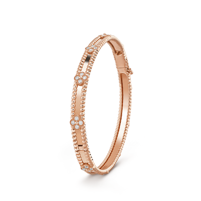 [⭐JeweliWhal]سوار كلوفر 4 مم ألماس