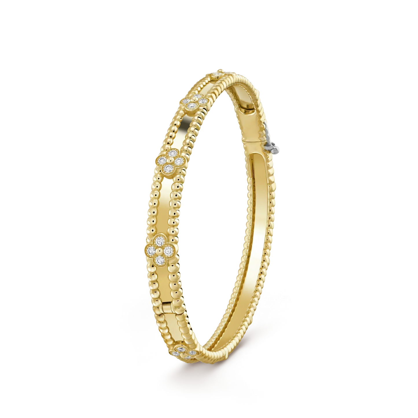 [⭐JeweliWhal]سوار كلوفر 4 مم ألماس