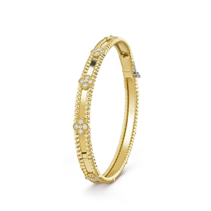 [⭐JeweliWhal]سوار كلوفر 4 مم ألماس