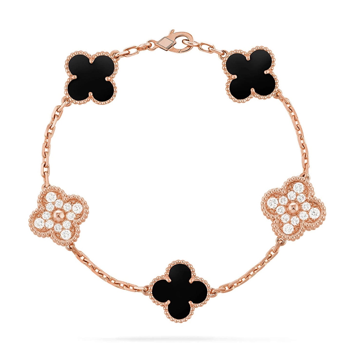 [⭐JeweliWhal] CLOVER 5 MOTIF ONYXS BRACELET COLLECTION