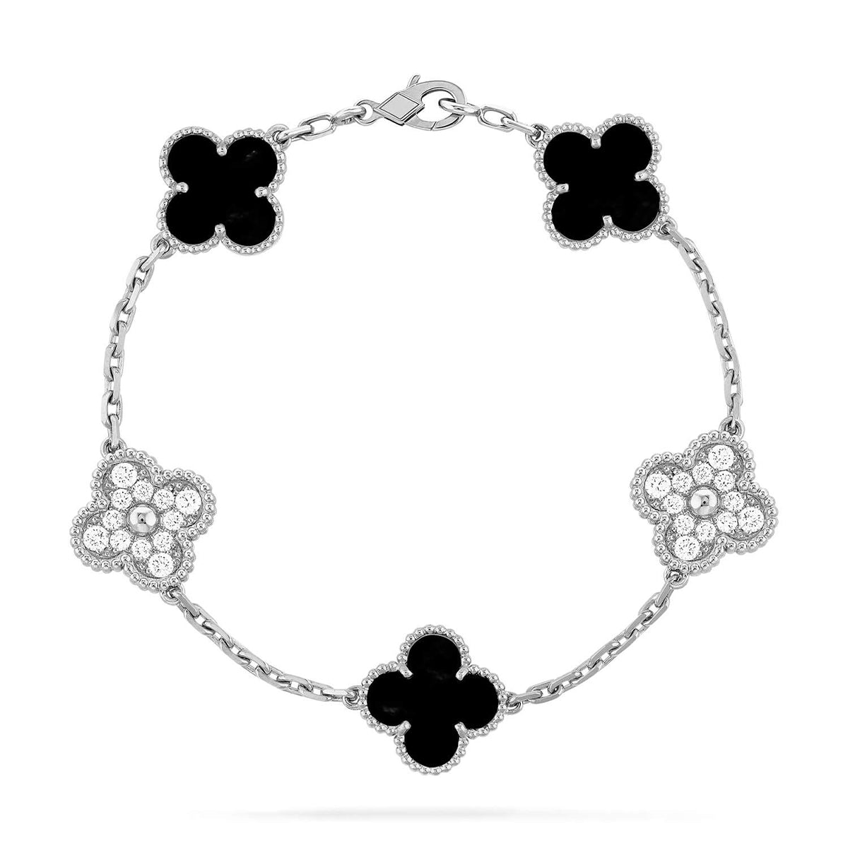 [⭐JeweliWhal] CLOVER 5 MOTIF ONYXS BRACELET COLLECTION