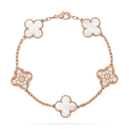 [⭐JeweliWhal]CLOVER WHITE PEARL MOP 5 MOTIF BRACELET COLLECTION