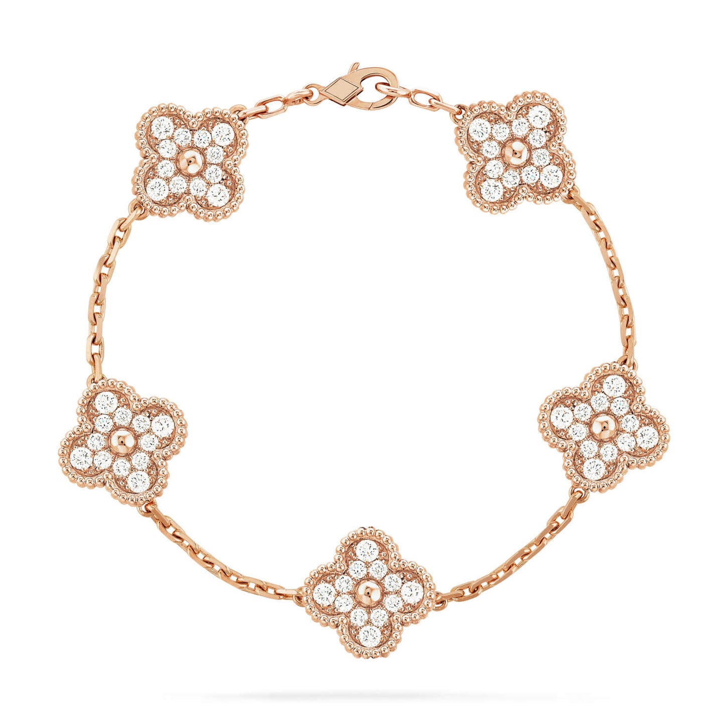 [⭐JeweliWhal] CLOVER 5 MOTIF FULL DIAMOND BRACELET COLLECTION