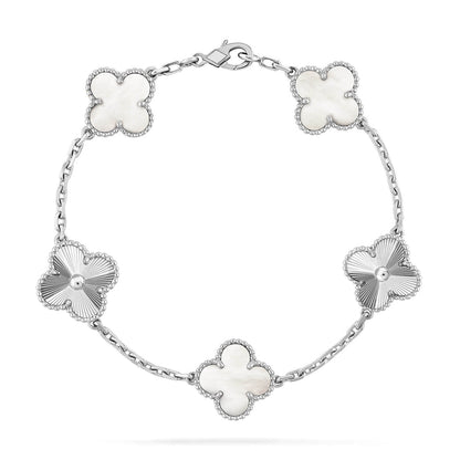 [⭐JeweliWhal]CLOVER WHITE PEARL MOP 5 MOTIF BRACELET COLLECTION