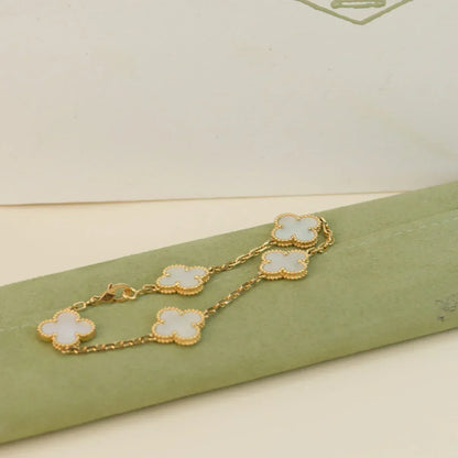 [⭐JeweliWhal]CLOVER WHITE PEARL MOP 5 MOTIF BRACELET COLLECTION