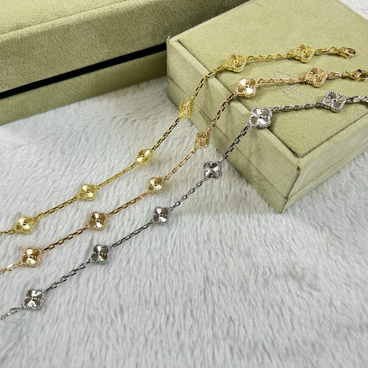 [⭐JeweliWhal]CLOVER 6 MOTIF DIAMOND BRACELET