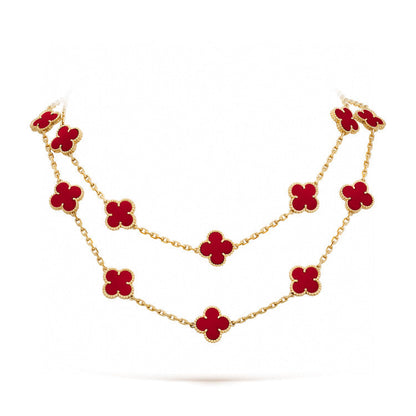 [⭐JeweliWhal] قلادة CLOVER 20 MOTIFS CARNELIAN