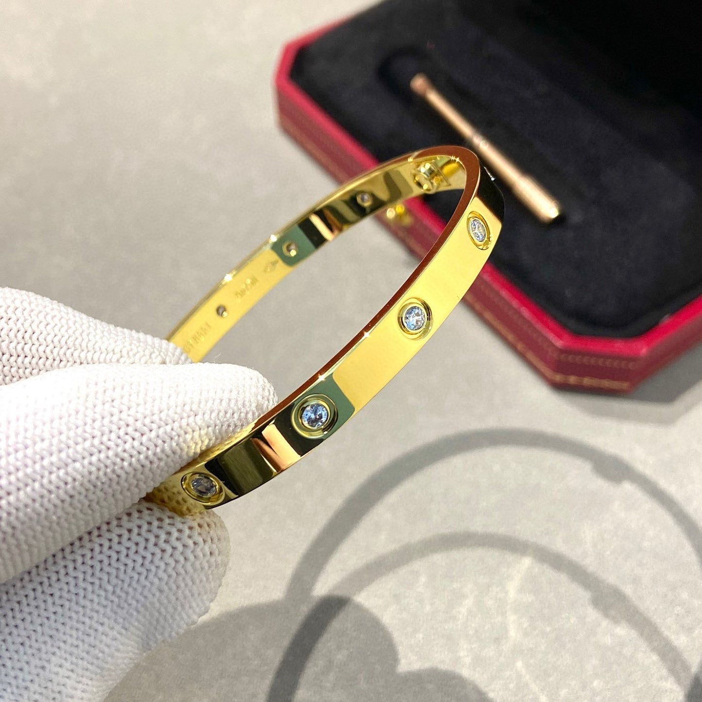 [⭐JeweliWhal]LOVE BRACELET 6.1MM 10 DIAMONDS