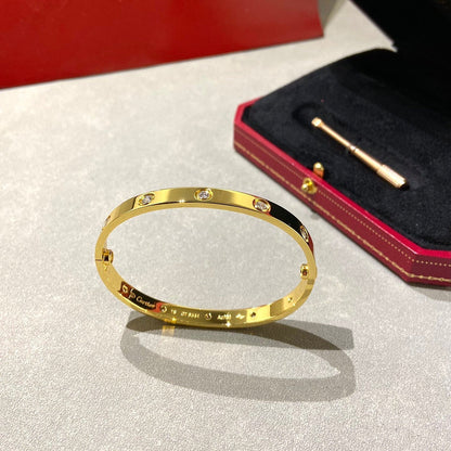 [⭐JeweliWhal]LOVE BRACELET 6.1MM 10 DIAMONDS