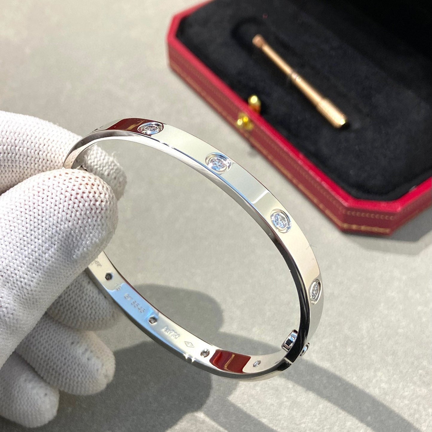 [⭐JeweliWhal]LOVE BRACELET 6.1MM 10 DIAMONDS