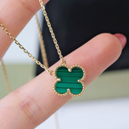 [⭐JeweliWhal]CLOVER عقد بقلادة زهرة واحدة من الملكيت مقاس 15 ملم
