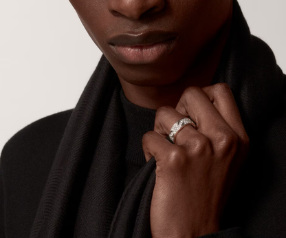[⭐JeweliWhal]LOVE RING 6.5MM Full Diamond, 6 Major Diamonds Silver