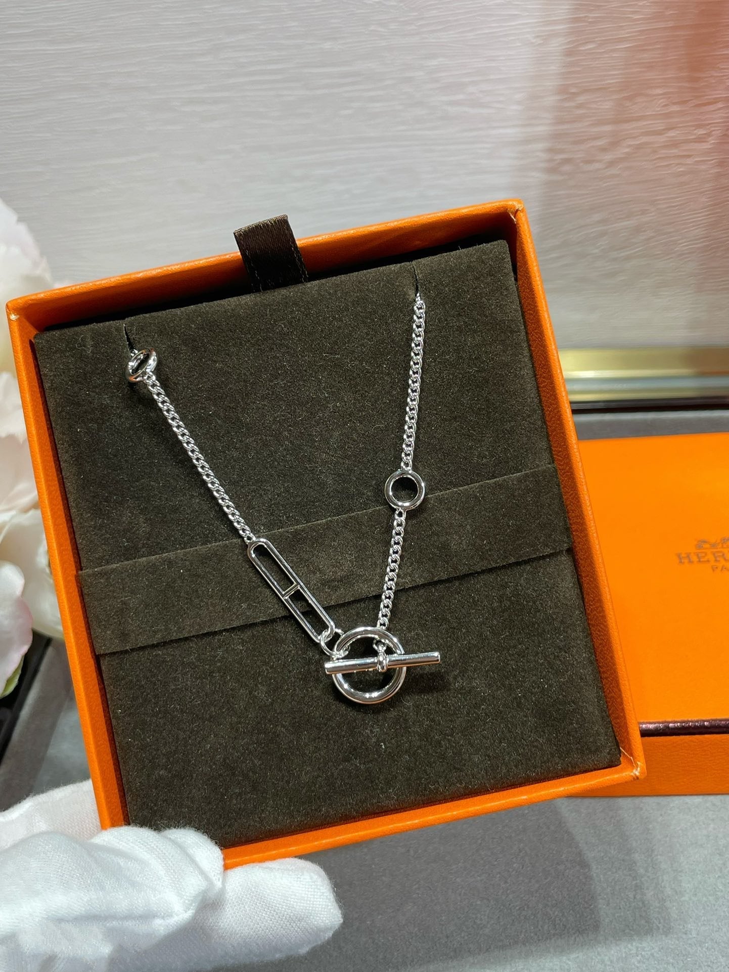 [⭐جويلي وال]HM STERLING CHAINE D'ANCRE HEART