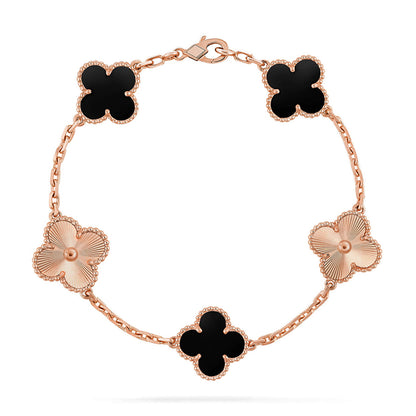 [⭐JeweliWhal] CLOVER 5 MOTIF ONYXS BRACELET COLLECTION