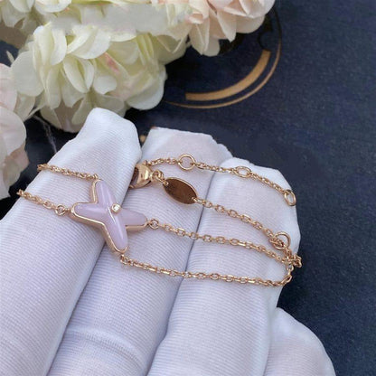 [⭐JeweliWhal]JEUX BRACELET PINK MOP PINK GOLD 1 DIAMOND