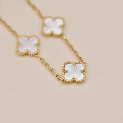 [⭐JeweliWhal]CLOVER WHITE PEARL MOP 5 MOTIF BRACELET COLLECTION