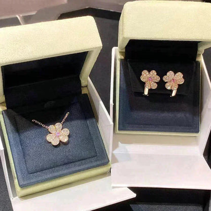 [⭐JeweliWhal]FRIVOLE ROSE GOLD FLOWER DIAMOND NECKLACE