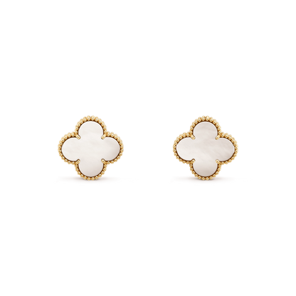 [⭐JeweliWhal] أقراط ذهب صغيرة على شكل زهرة البرسيم