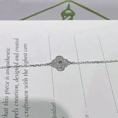 [⭐JeweliWhal]CLOVER  سوار زهرة مفردة فضي