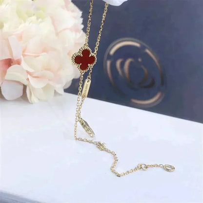 [⭐JeweliWhal]سوار CLOVER CARNELIAN ذو الزهرة الواحدة