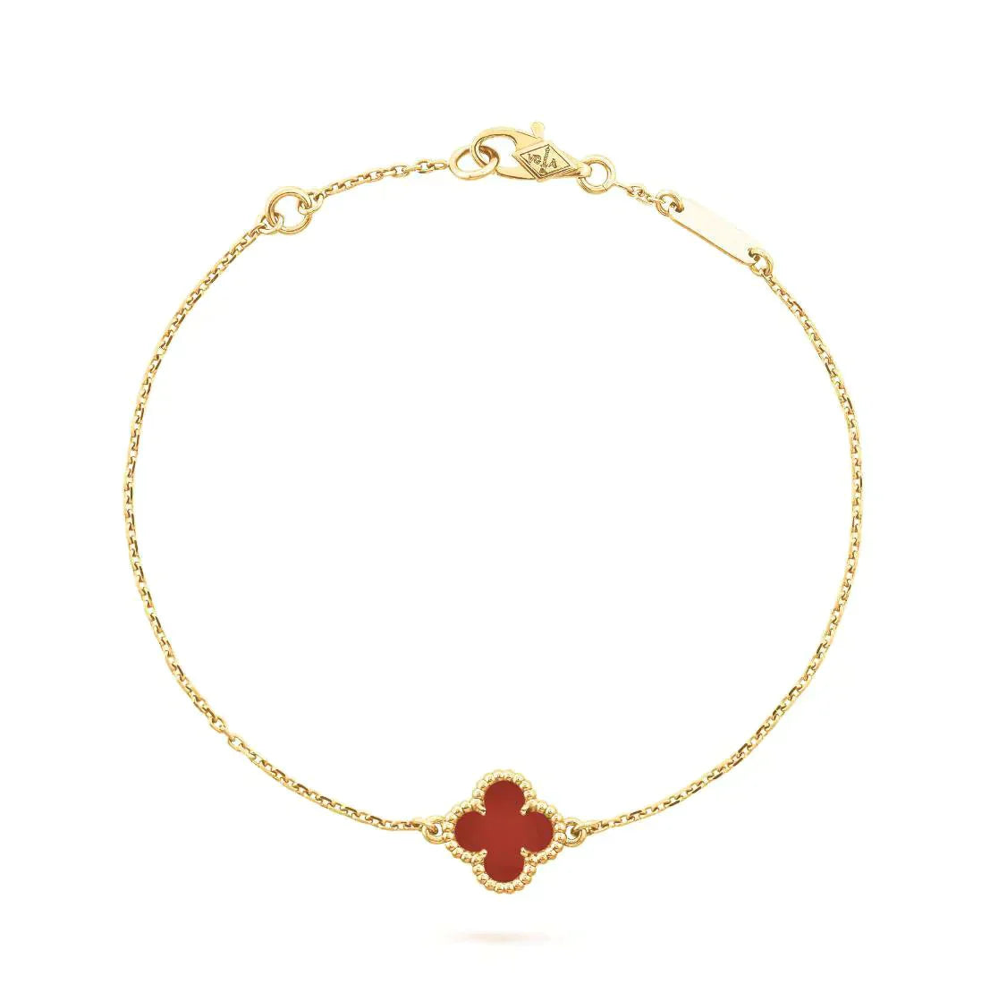 [⭐JeweliWhal]سوار CLOVER CARNELIAN ذو الزهرة الواحدة