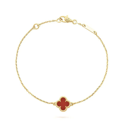 [⭐JeweliWhal]سوار CLOVER CARNELIAN ذو الزهرة الواحدة